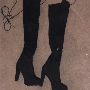 Thigh High Black Heels